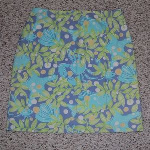 Lilly Pulitzer Aquatic Themed Structured Skirt